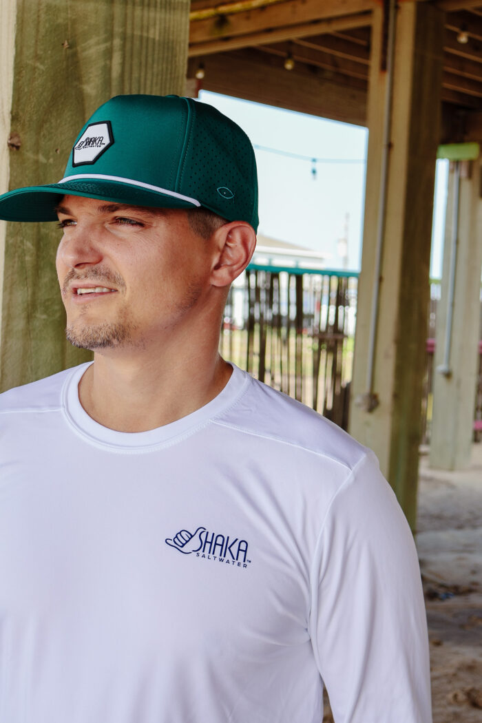 Perforated Snapback with Hexagon Rubber Patch-Dark Teal - Image 3