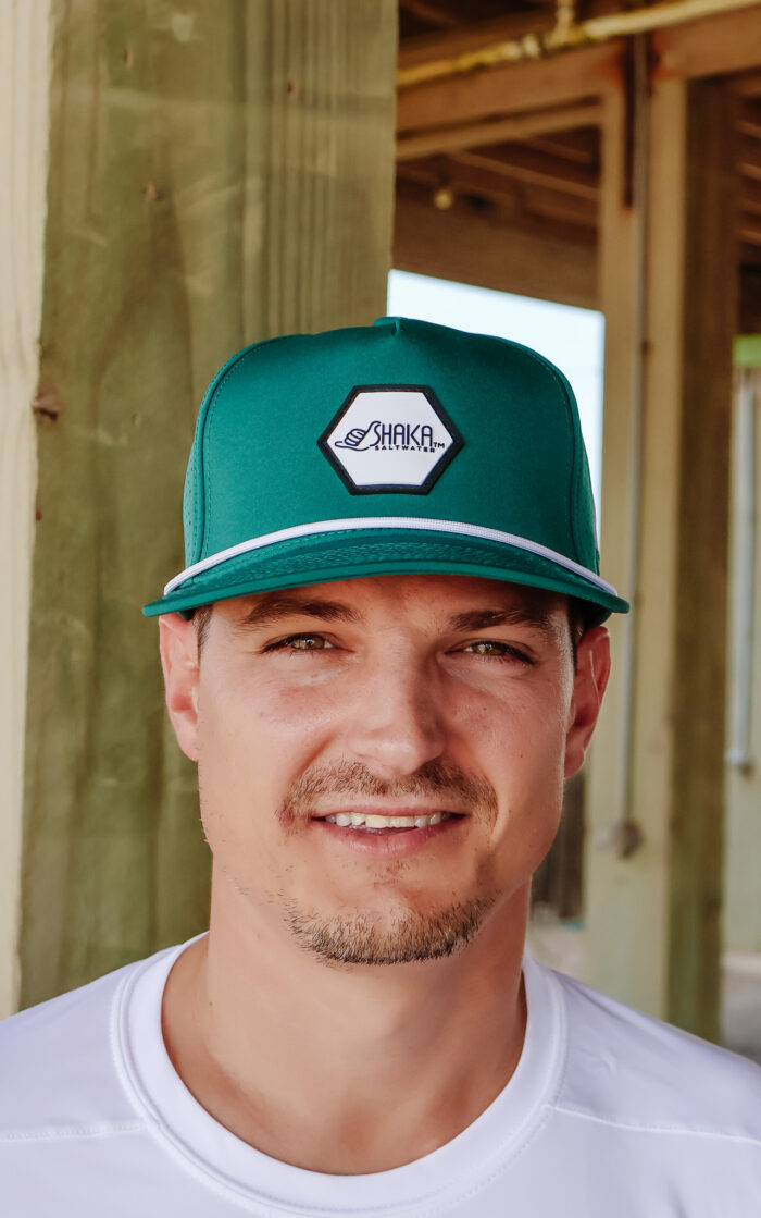 Perforated Snapback with Hexagon Rubber Patch-Dark Teal