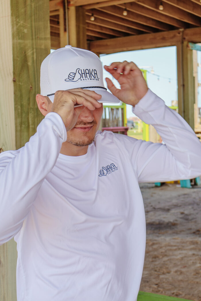 Perforated Snapback with Contour Cut Rubber Patch - White - Image 2