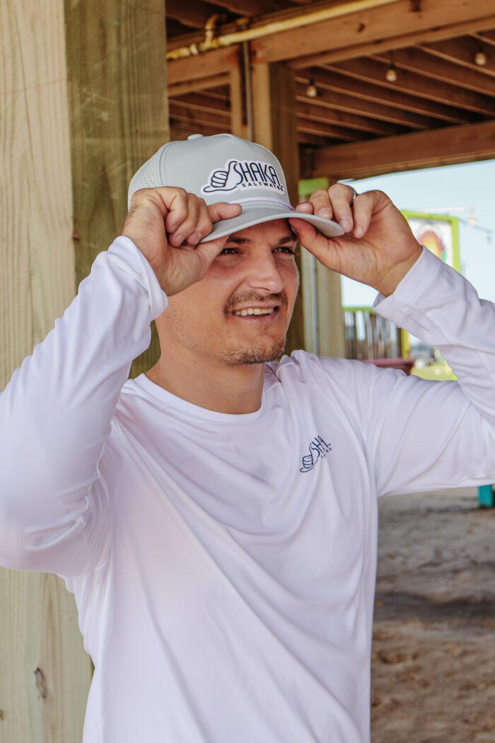 Perforated Snapback with Contour Cut Rubber Patch-Silver - Image 3