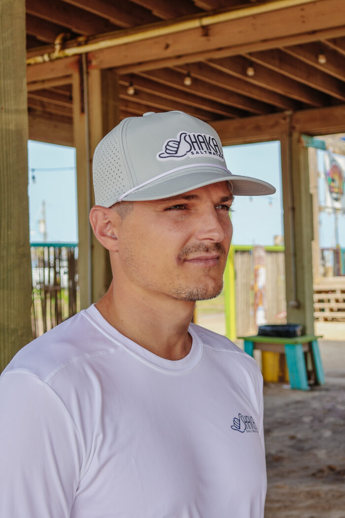 Perforated Snapback with Contour Cut Rubber Patch-Silver